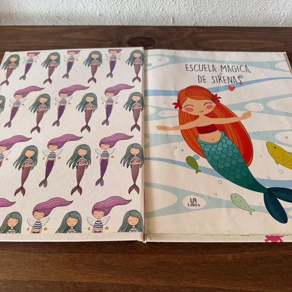 Escuela‎ Magica de Sirenas Hardcover Spanish Activity Book Stories Puzzles Libsa